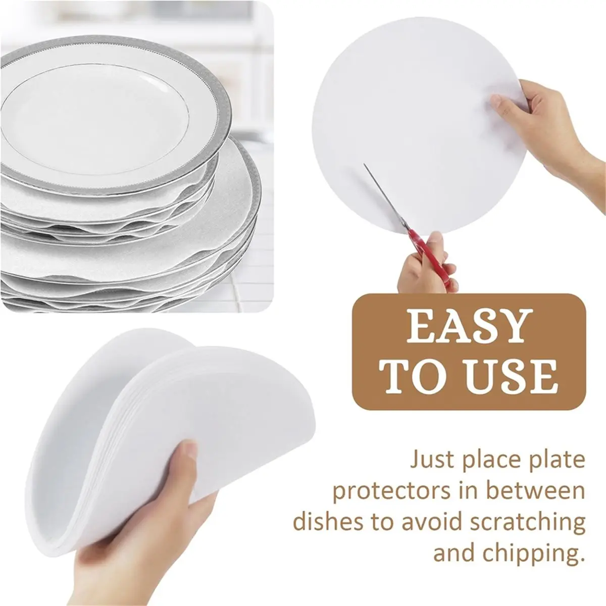 Plate China Storage Dividers Set of 90 and 3 Sizes Round Plate Separators Pads Storage Protectors for Packing