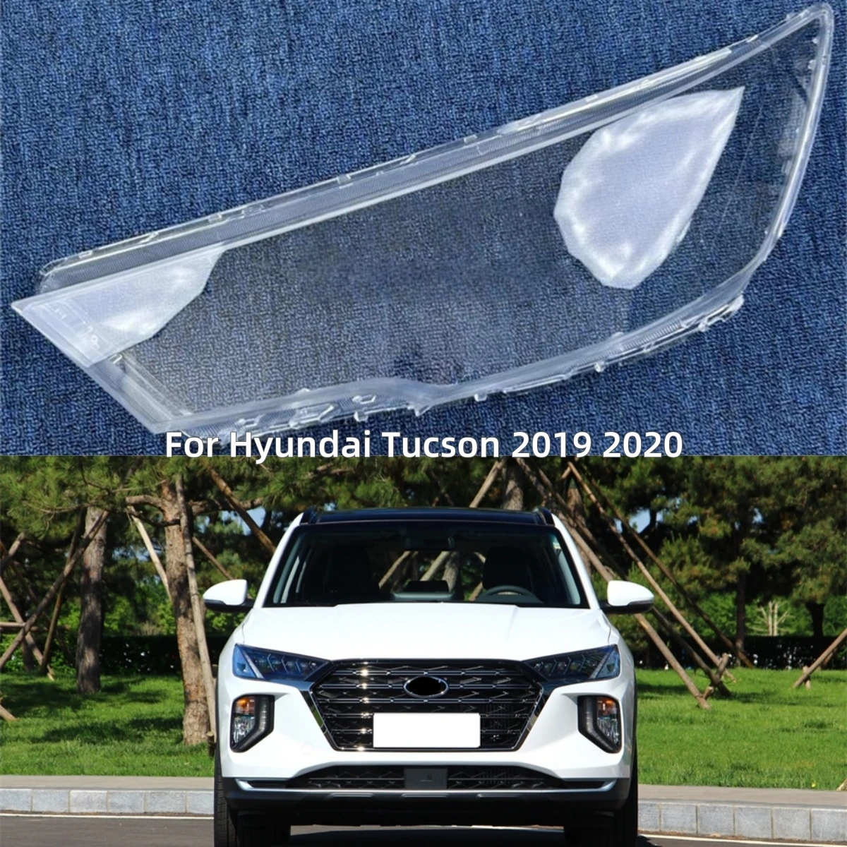 For Hyundai Tucson 2019 2020 Car Replacement Parts Lampcover Caps Headlamp Housing Car Front Headlight Lens Cover Lights Shell