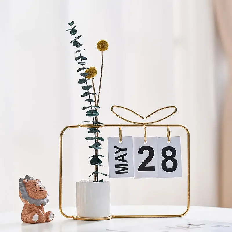

Calendar Minimalist, Photo Frame, Vase Decoration, Room, Living Room, Coffee Table Decoration, and Exquisite Iron Craftsmanship