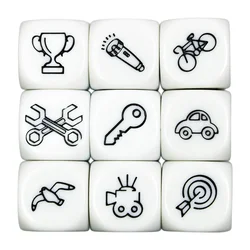 20mm Telling Story Dice 9Pcs/Set 6 Sided for Imagination Story Foster for Children Primer Education Tools Parent-children Game