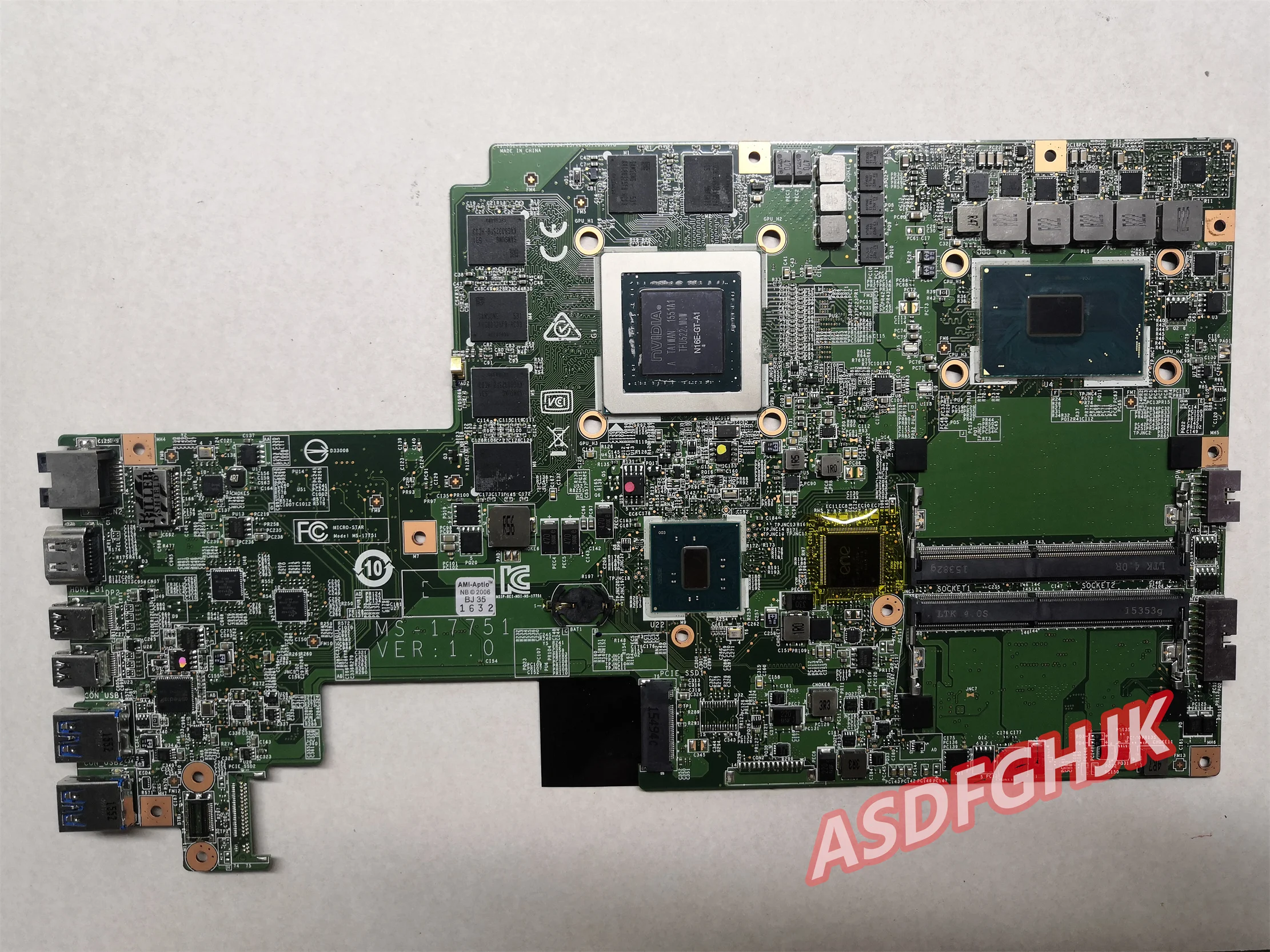 

Genuine For MSI GS70 6QE 17.3" Genuine Laptop i7-6700HQ GTX970M Motherboard MS-17751 test ok