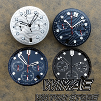 31mm Vk63 Watch Dial With Hand Sets Green Luminous 4 Hour's Date 6 Hour's Date Window For VK63 VK64 Quartz Chronograph Movement