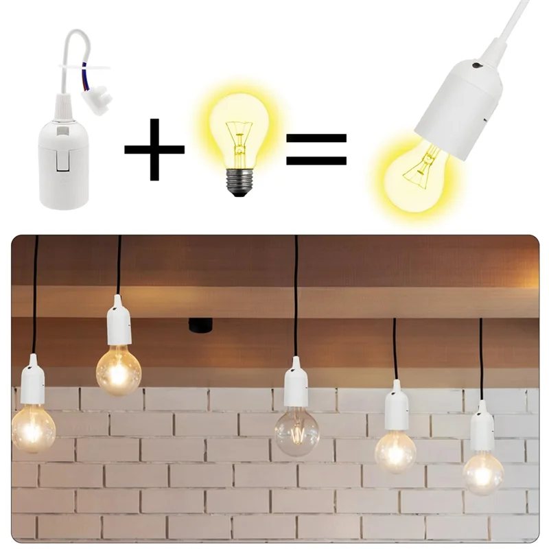 A44F-держатель лампы E27, 12-компонентная розетка для строительной площадки с кабелем, розетка E27, строительная розетка с тестером напряжения