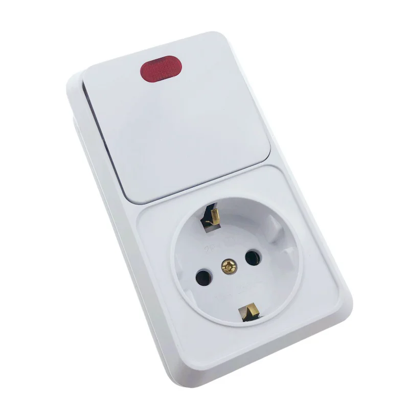 Switch Light Vertical Multi-Position One Open With Light Floor Plug Wall European Style Socket