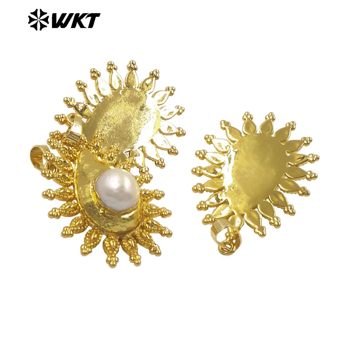 

WT-JP437 Чудесный специальный кулон ручной работы из натурального пресноводного жемчуга с настоящим позолоченным покрытием для девочек на каждый день ACC