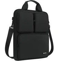 Bolso para portátil de estilo vertical con tres bolsillos de 14 pulgadas, bolso mensajero con funda, bolso para computadora de un solo hombro, maletín para portátil