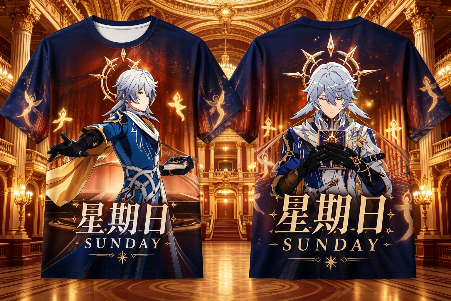 Anime Game Honkai Star Rail Sunday Cosplay T-Shirt 3D Full Print Short Sleeve Polyester Unisex Casual Top Streetwear