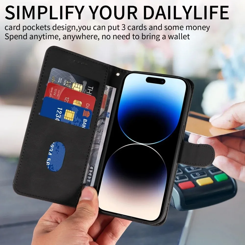 Leather Wallet Flip Case for Motorola Moto Edge 60 70 X70 Air G86 G56 G06 G67 Pro Fusion Power | Kickstand Book Phone Cover view 4