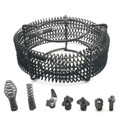 6m Length *16mm Out Diameter Kitchen Toilet Drain Pipe Dredger Brush Cleaning Sewer Dredger Extension Spring With Connector