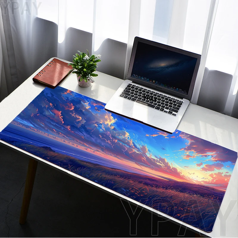 Imagem -03 - Grande Estética Sky Gaming Mousepad Paisagem Mouse Pad Computador Mousepad Almofadas de Mesa Tapetes de Teclado Tapete de Mesa