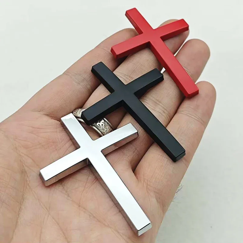 

3D Metal Car Sticker Christian Cross Auto Body Emblem Badge Decal For BWM Audi Honda Opel Ford Toyota Buick KIA Car Accessories