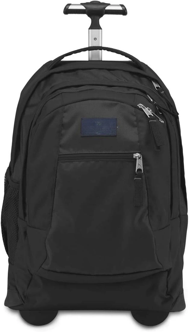 8 Rolling Backpack - Wheeled Travel Bag with 15-Inch Laptop Sleeve, One Size, Black
