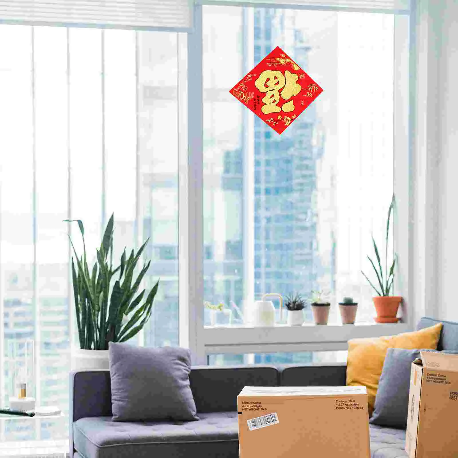 10 Sheets Fu Word Door Sticker Decorations Macrame Wall Hanging Traditional Chinese