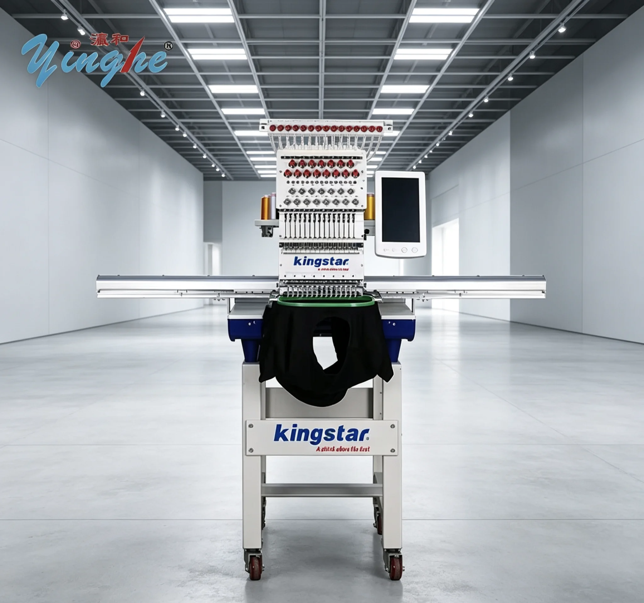 Budget Friendly 1501 Single Head Embroidery Machine 15 Needles Embroidery Equipment For Small Workshop Garment Logo Embroidery