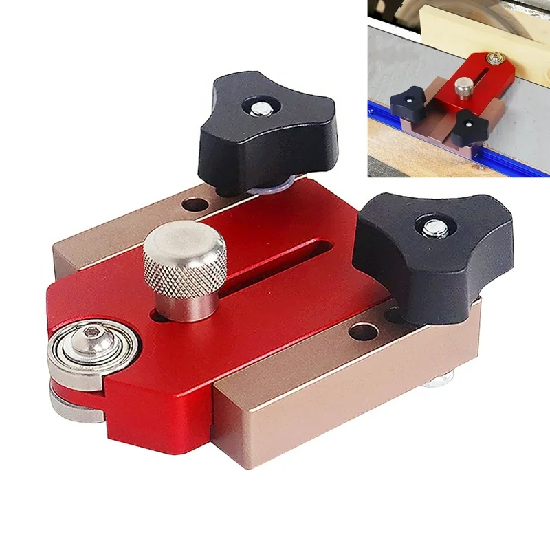 

Woodworking Table Saw Fast Cutting Limit Fence With Sliding Roller Workbench T Track Adjustable Positioning And Fixing Tool