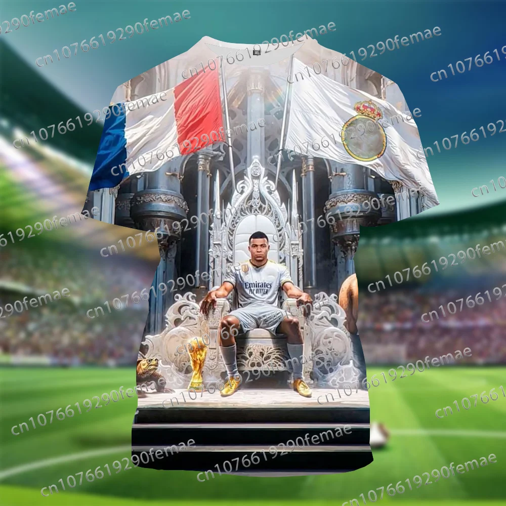 2025 Latest HOT SALE Mbappe 3D Printed Fan Commemorative T-shirt Daily Street Fashion Trendy  Jersey Top