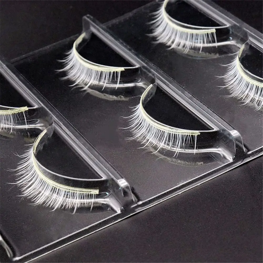 Eye Makeup Tools Halloween White Lashes Natural Look Reusable False Eyelashes Masquerade Party White Manga Lashes