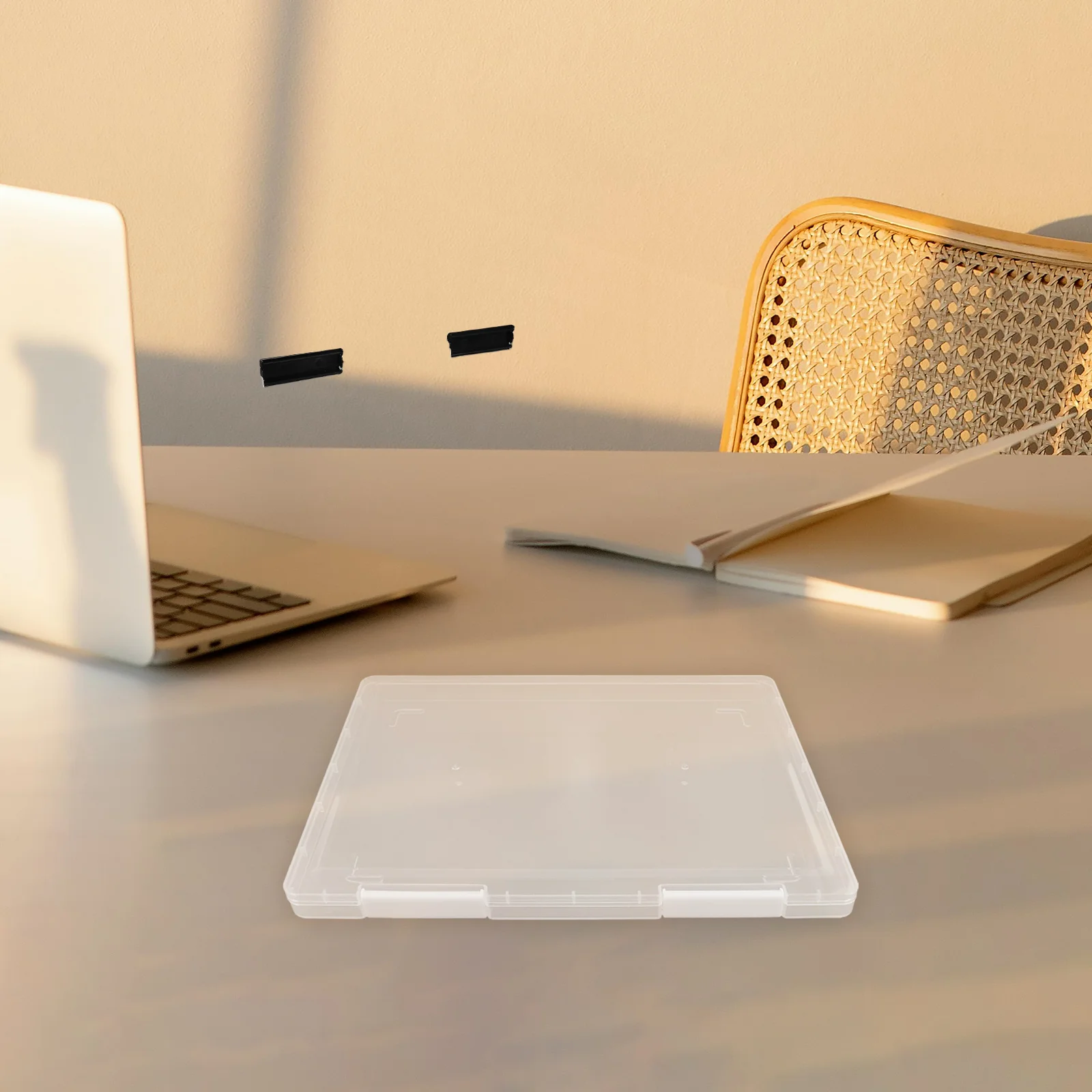 2 قطعة ملف واضح المحمولة A4 منظم مستندات صندوق تخزين Pp شفاف لمكتب المدرسة المنزل استخدام صندوق تخزين الملفات #3