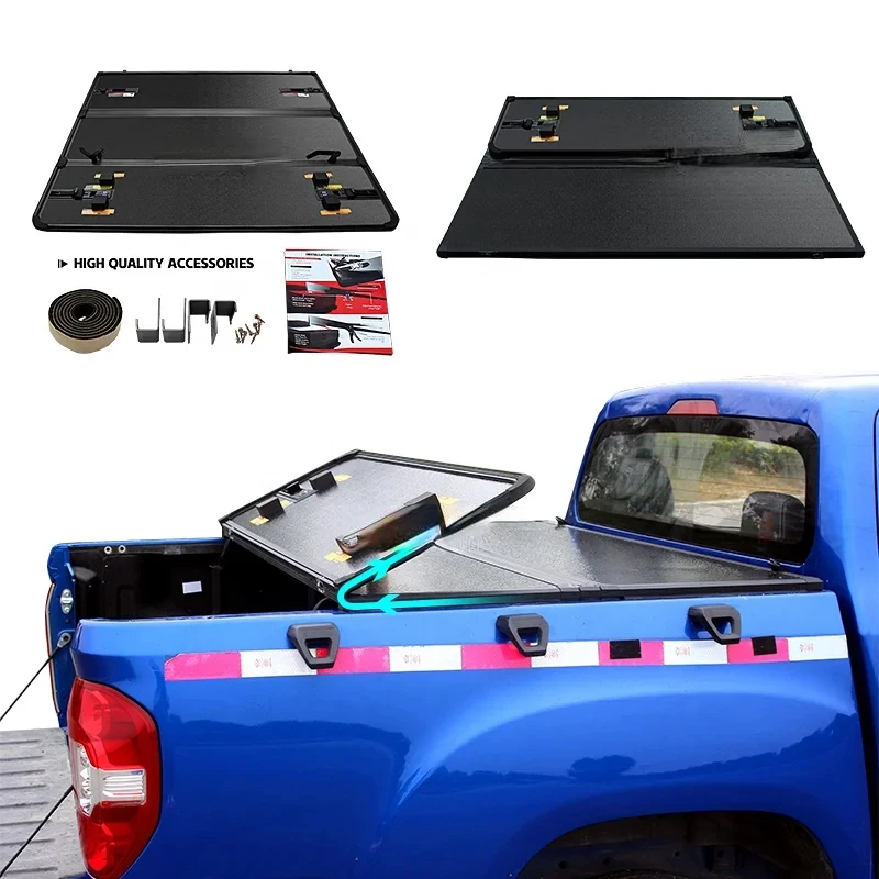 

Retractable Aluminum Tri-Folding Tonneau Cover Navara NP300 Great Wall Poer Hilux Pickup Bed Pick