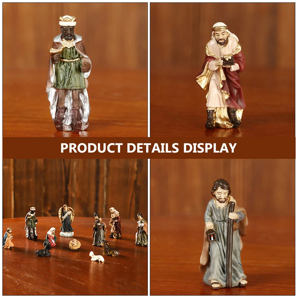 Nativity Sculpture Home Sculptures Household Ornaments Artware Collection Gift Realistic Statues Furnishings Resin