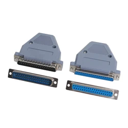 【5-1PCS】DB37 Hole/Pin Female/Male Blue Welded Connector RS232 serial port socket DB D-SUB adapter 37 pin