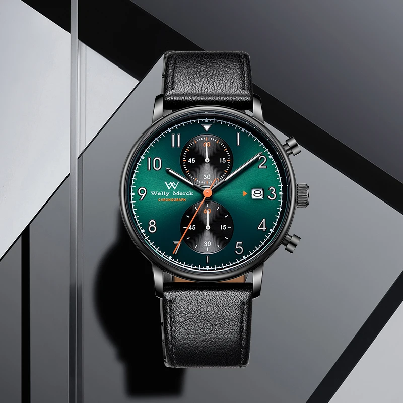 

WM Часы Кварцевые часы Многофункциональные светящиеся водонепроницаемые классические повседневные деловые мужские часы Welly Merck Watcher WM063M