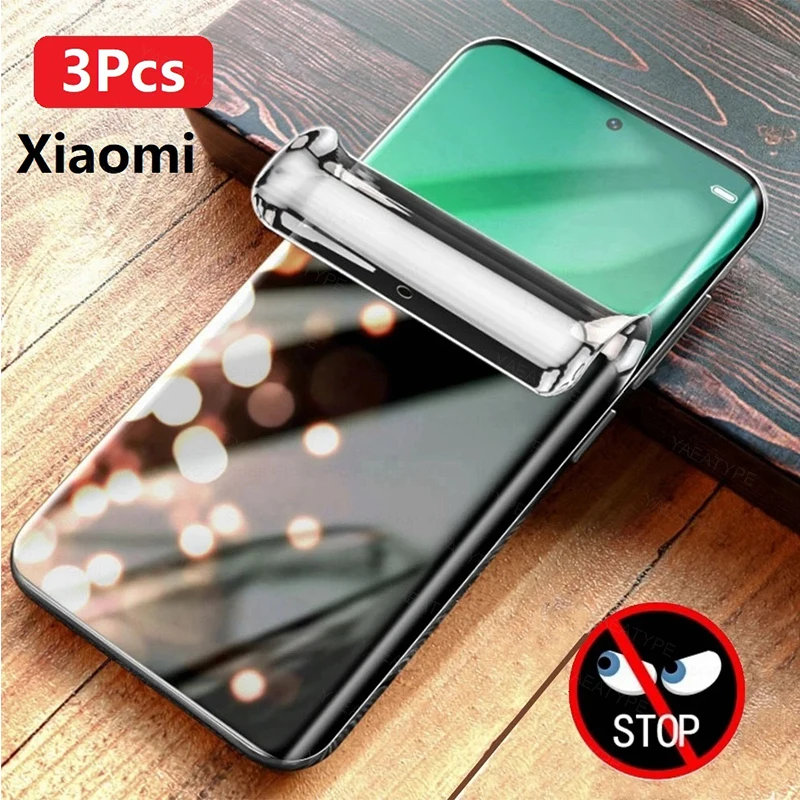 3Pcs Privatsphäre Hydrogel Film Für Xiaomi Redmi Hinweis 13 12 11 11T 11S Pro Plus 10 10S 9 12S 13C 5G Ohne Fingerabdruck Entsperren