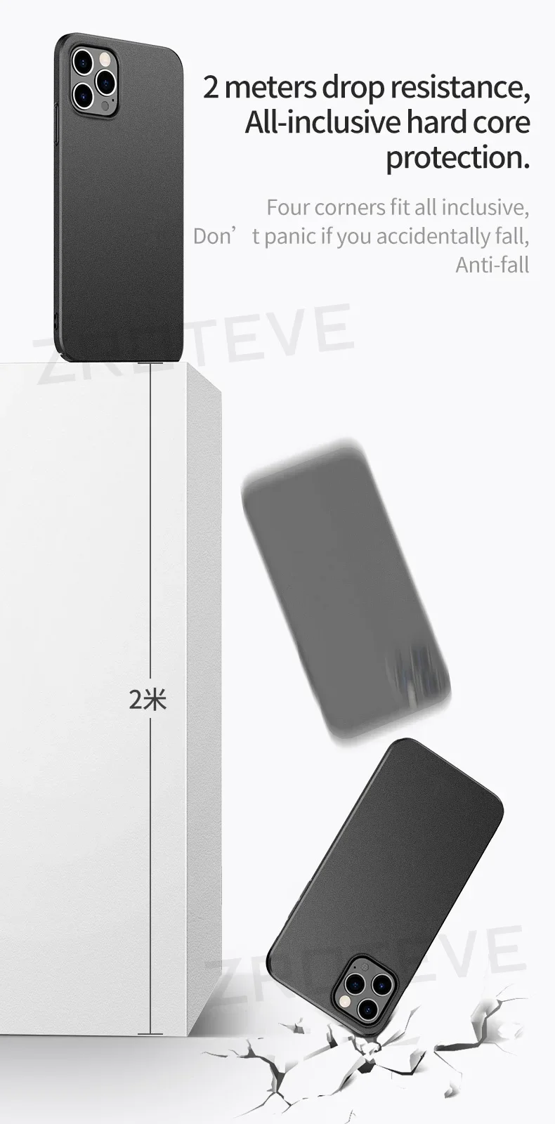 Handyhüllen für iPhone 18 Pro Max 17 17e Air 16 16e 15 14 Plus 13 Mini Hülle ZROTEVE Luxuriöse Ultradünne Matte Hartschale aus Kunststoff – Detail 17