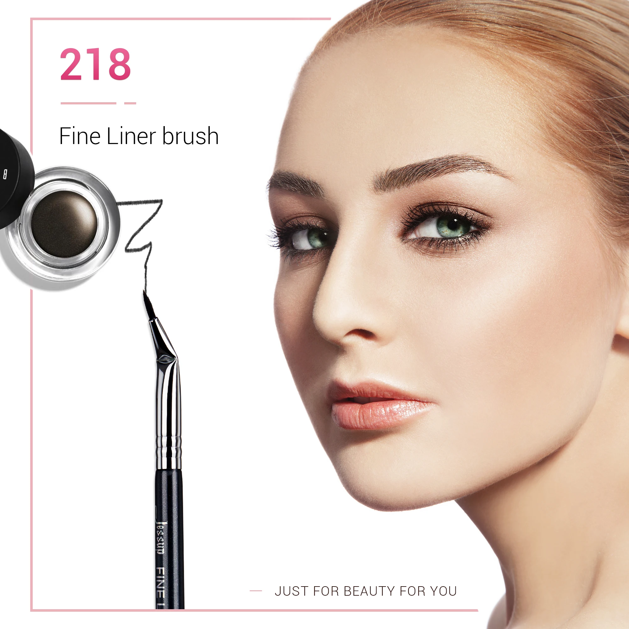 Jessup Eyeliner Brush Thin Bent Precision Ultra Fine Pencil Precision Eye Liner Makeup Brush Synthetic S151