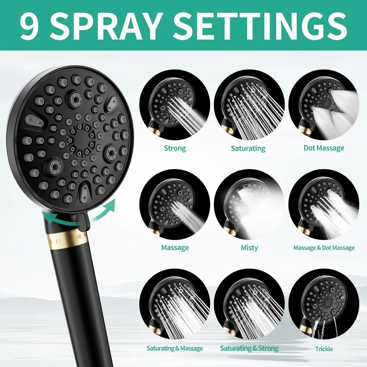 Filtered Rainfall Shower Head with Handheld Spray Combo, Dual High Pressure, Double Sprayer Filter Shower  Extra Long