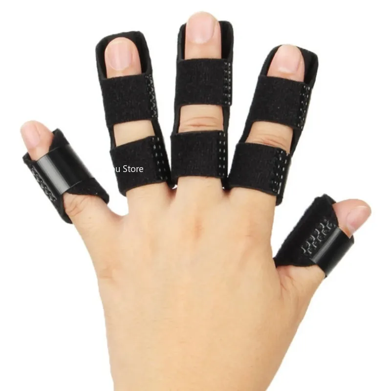 1pc Finger Fixed Clamp Fractured Finger Brace Joint Dislocation and Sprain Corrector Black Rehabilitation Support Equipment