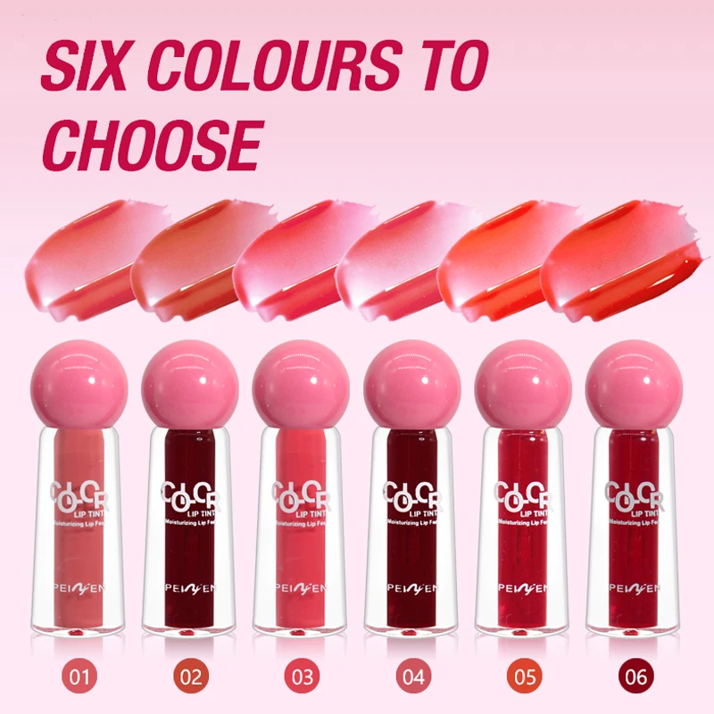 Lip Tint Korean Stain Set, 6 Colors Tinta Para Labios Waterproof Long Lasting Plumping Lip & Cheek Tint Moisturizing Non-sticky