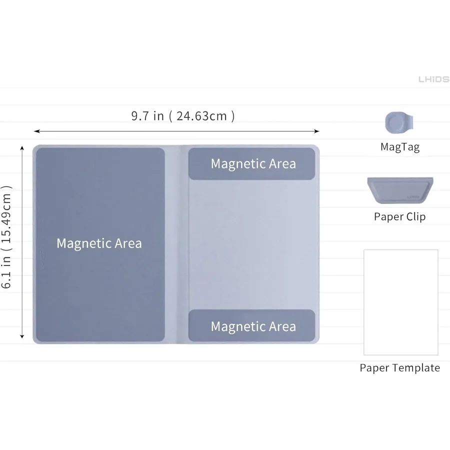 Magnetic Padfolio Organizer A6 Resume Folder with Clipboard Pen Holder Notepad Card Slots Magnetic Closure for Interview School