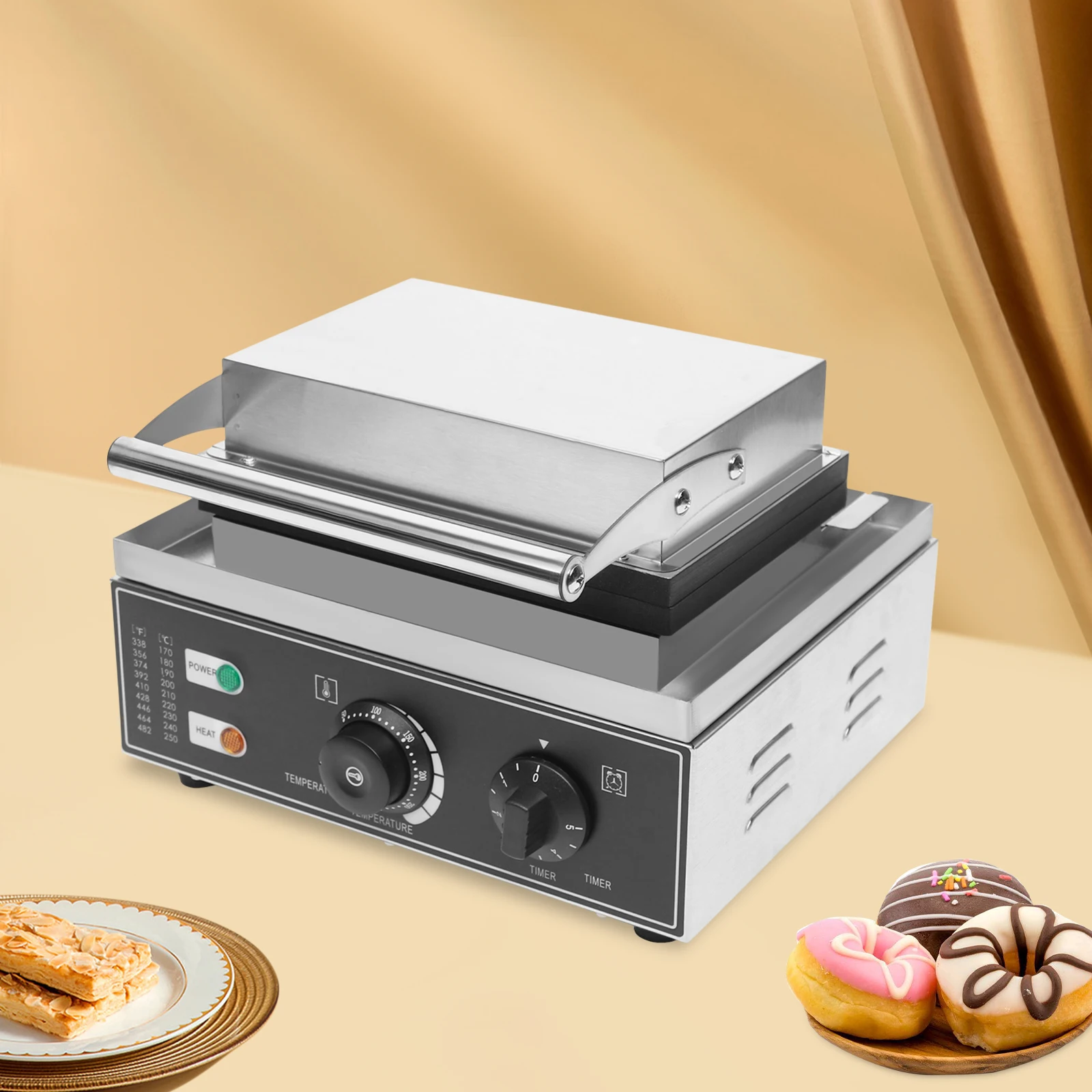 Elektrische Donut-Maker-Maschine mit 6 Löchern, 1550 W, süßer Donut-Maker, antihaftbeschichtete Donut-Herstellungsmaschine, Edelstahl, kommerziell