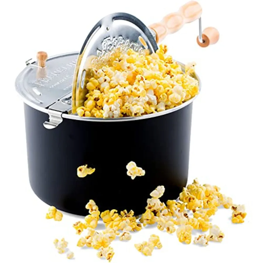 

Popper 6 Quarts Original Stovepop Popcorn Maker for Movie Night Stainless Steel Construction Silver Color Healthy Homemade Popc