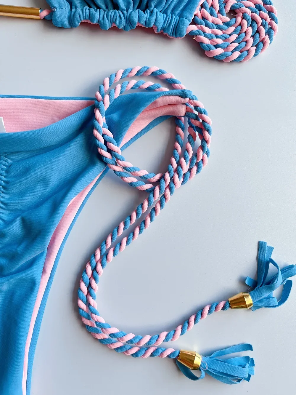 RUOTONSEPT 2024 Sexy Braiding rope Solid Bikini Set Women's Swimsuit Two-piece Triangle Swimwear Bathing Suit Brazilian Biquinis