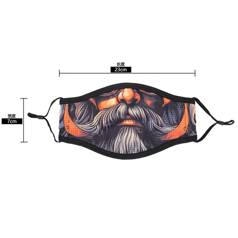 Uniek bedrukt stofdicht masker voor volwassenen met PM2.5-filter Skull Punk Cool Silk-materiaal Sneldrogend verstelbaar gezichtsmasker voor buiten