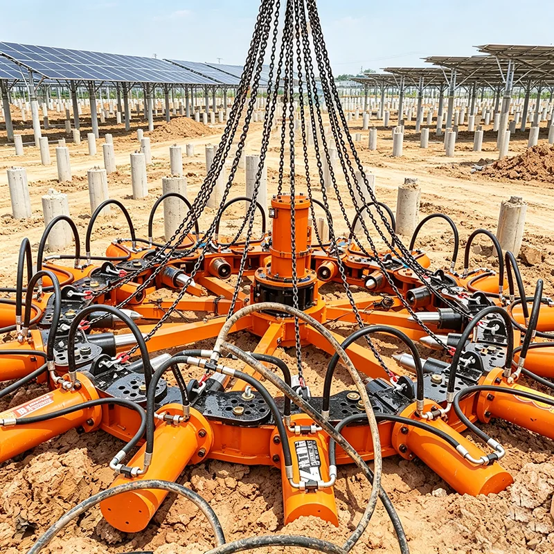Heavy‑Duty Hydraulic Pile Breaking Attachment Excavator Accessory for Round Square Concrete Pile Cutting