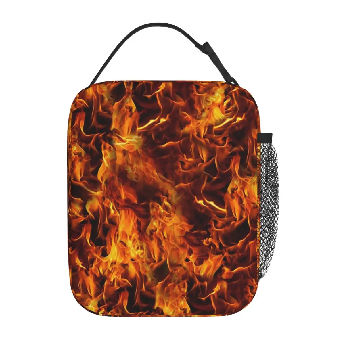 Fire And Flames Pattern Insulated Lunch Bag for Women Kids Portable Food Boxes Thermal Lunch Box Tote