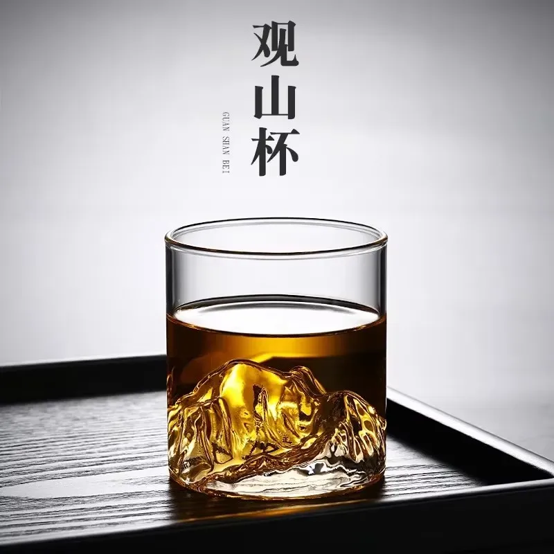 

Glass Cups Retro Japanese Water Coffee Japanese Fuji Mountain Tea Cup Whiskey Glass Tibetan Mountain Cups Iceberg Cup Thread Cup