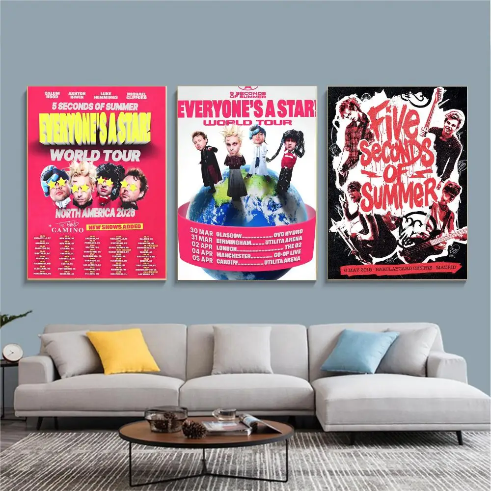 band S-5 Seconds of Summer-R Painting Calligraphy Nature Inspired Artwork for Living Room  Home Decoration
