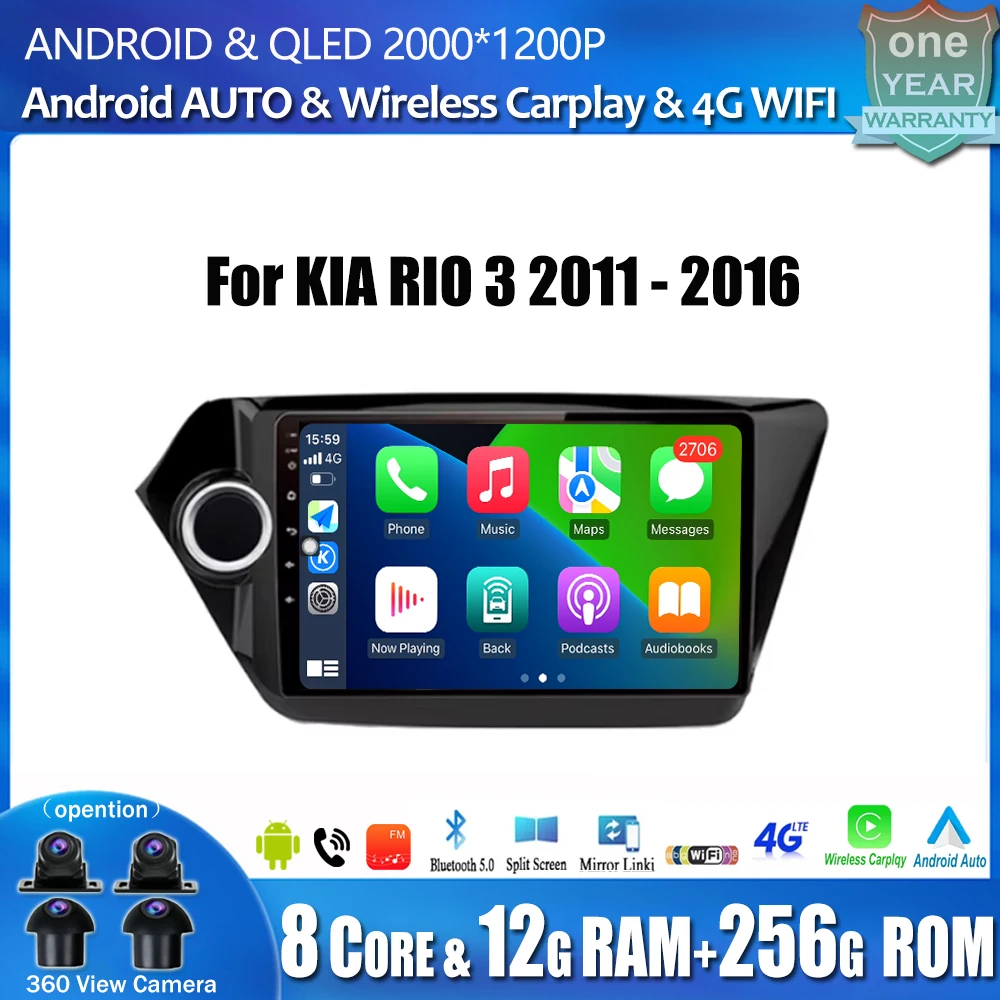 

Car Video Audio Player For KIA RIO 3 2011 - 2016 Android OS Intelligent Touch Screen Wireless Carplay Auto GPS Navi Accessroy