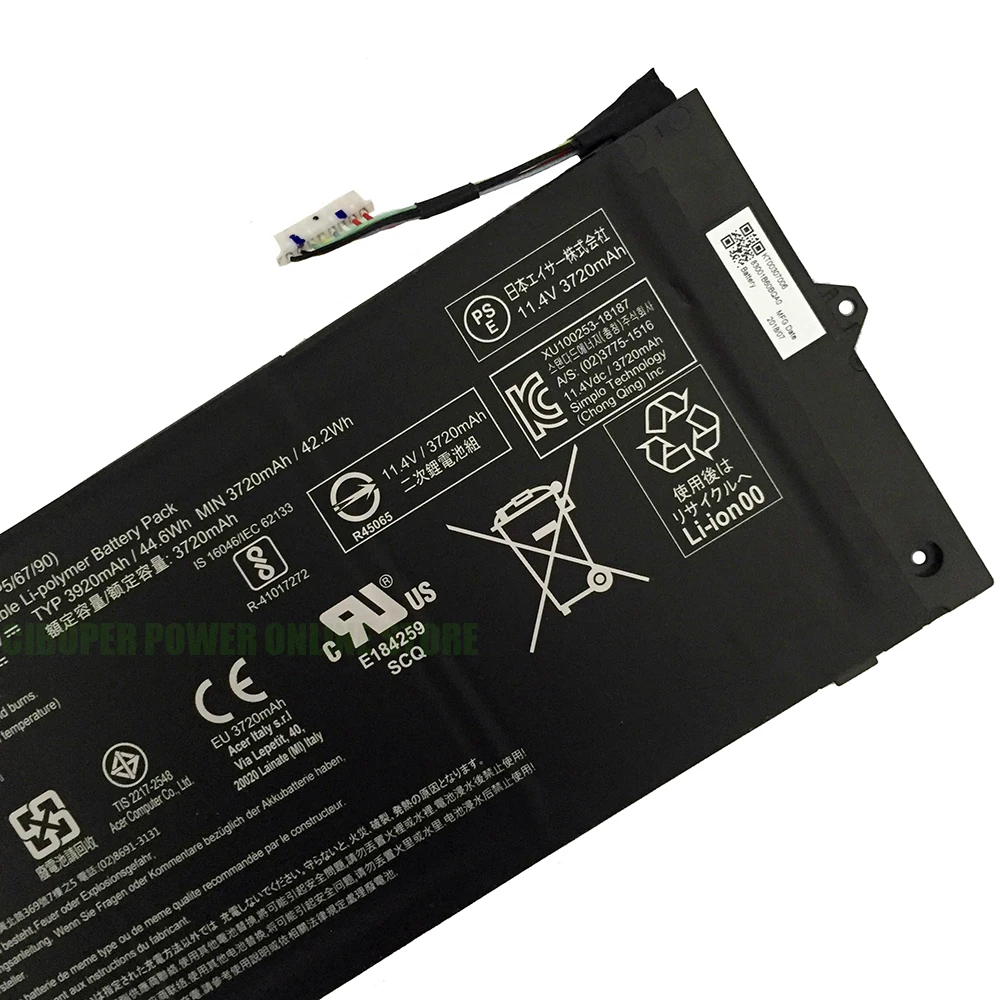 Cp Echt Laptop Batterij AP13J7K 11.4V/3920Mah/44.6Wh Voor Chromebook C740 Serie Notebook