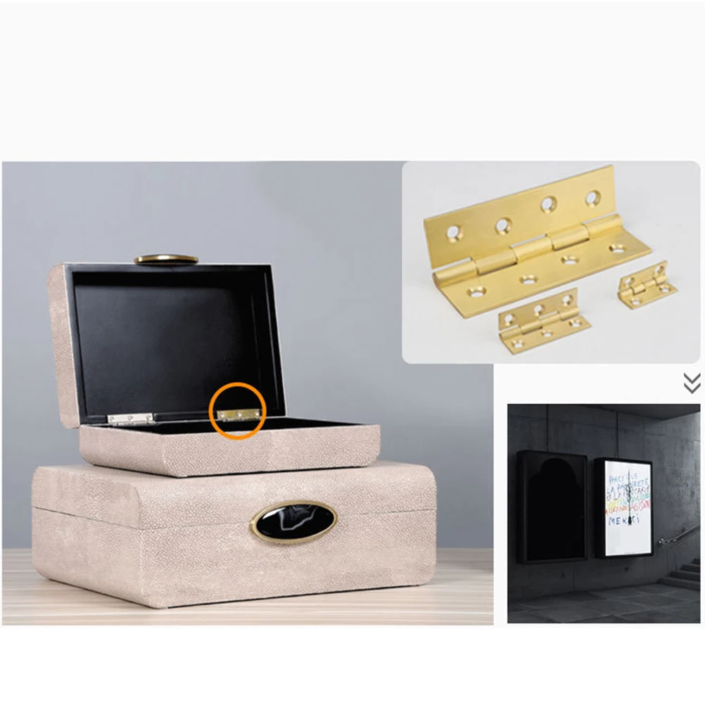 

6pcs Pure Hinges 3Inch Heavy Duty Mute Closing For Furniture Door Jewelry Mute Door Hinges Box Vintage Bearing Hinge