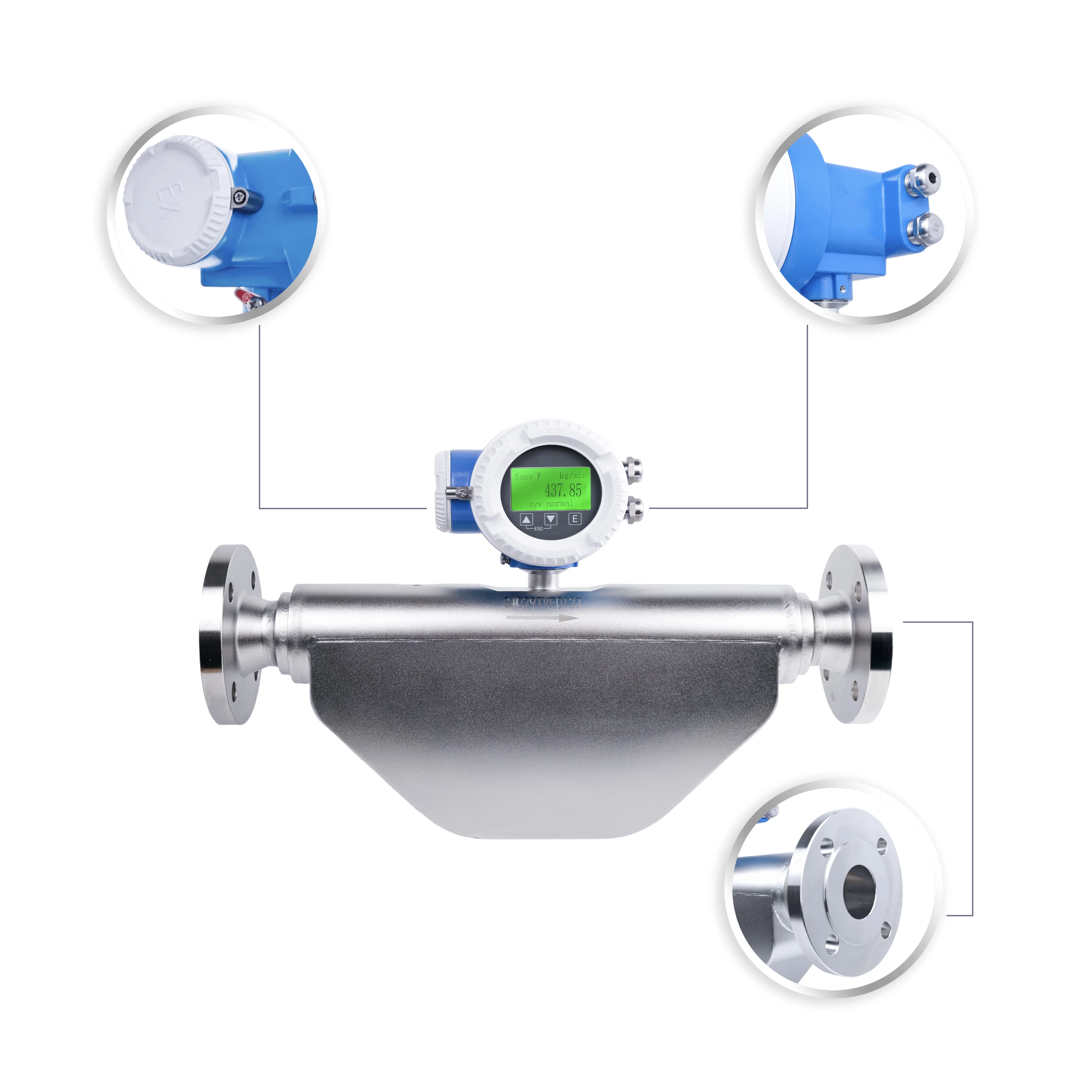 ATEX IECEx Dual Certified Coriolis Mass Flow Meter For Hazardous Area With Intrinsically Safe Design