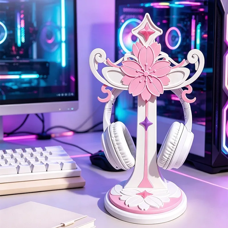 customized-cute-cherry-blossom-earphone-stand-with-pink-and-white-decorative-earphone-stand-suitable-for-headwear-earphones