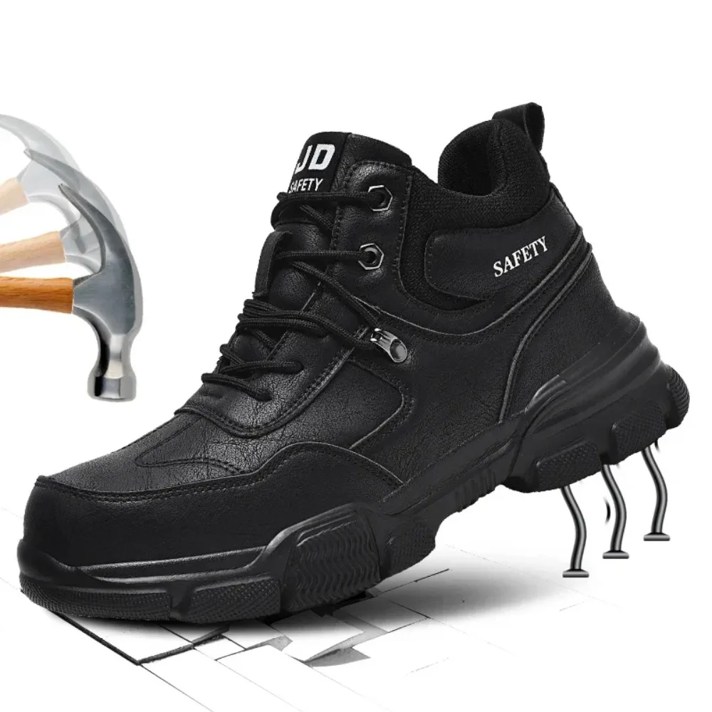

Rotating Button Safety Shoes Men Anti-smash Anti-puncture Work Shoes Fashion Men Safety Sport Shoes Security Protective BootsMen