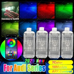 Audi için A1 8X A3 8V 8Y A4 B8 B9 A5 8T A6 C6 C7 C8 A7 A8 D3 D4 D5 Q2 Q3 8U F3 Q5 8R FY Q7 4L 4M RGB Ayak Bölmesi Işıkları HD Koltuk Lambası