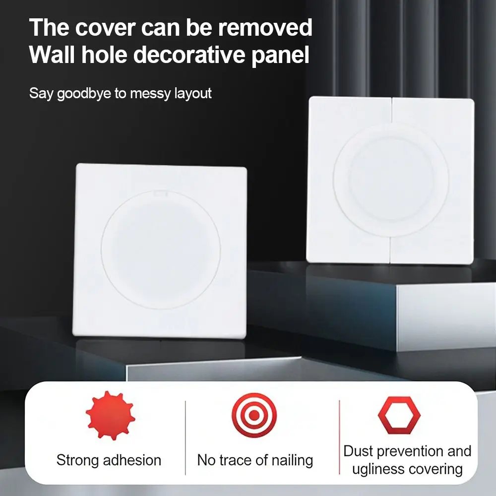 Creative Plastic Wall Hole Cover 86Type Outlet Hole Air-conditioning Dust Plug Reserved Hole Easy Install Pipe Plug Pipe Sealing
