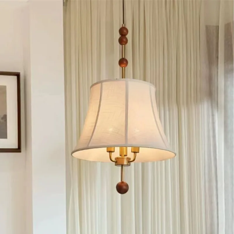SANDYHA Nordic Retro Chandelier Fabric Tassel Pendant Light LED Hanging Lamp For Bedroom Living Room Dining Table And Home Decor